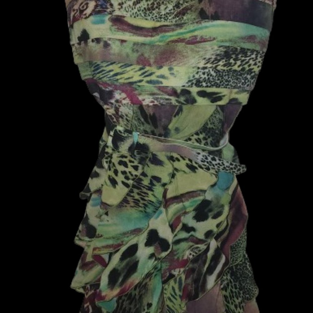 Marineblu Lime Green Mini Dress - Size Large